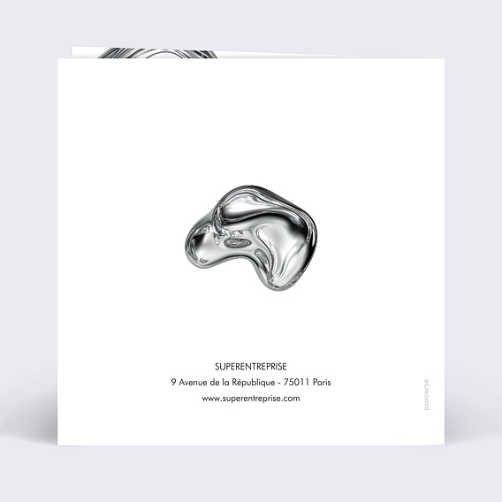 Carte de vœux entreprise Chromé Verso