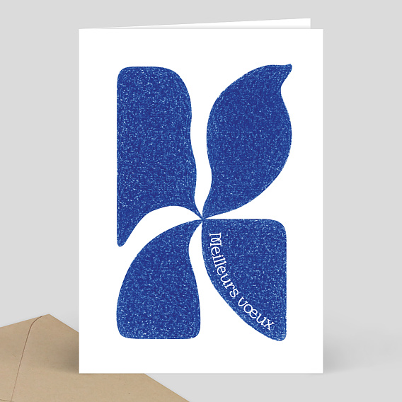 Carte de Voeux Entreprise  Fleur abstraite - Médecins Du Monde x Marine Poiraton x Popcarte