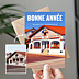 Carte de Voeux Entreprise Votre établissement en illustration néo vintage