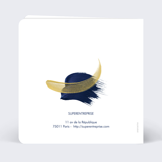 Carte de vœux entreprise Peinture éclatante Verso