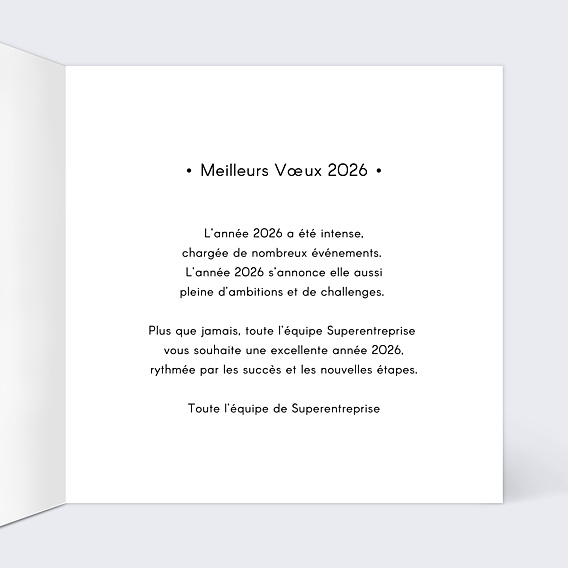 Carte de Voeux Entreprise Dorure Finesse