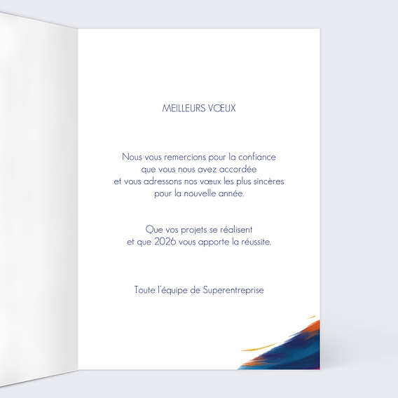 Carte de vœux entreprise Suspension peinture Intérieur Droit