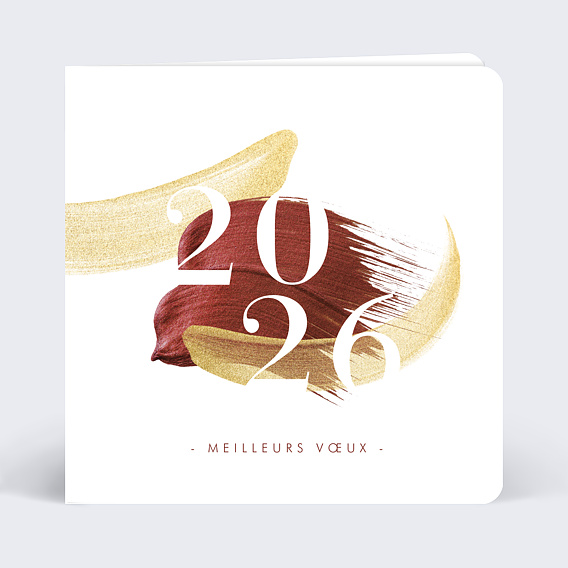 Carte de vœux entreprise Peinture Éclatante Bordeaux Recto