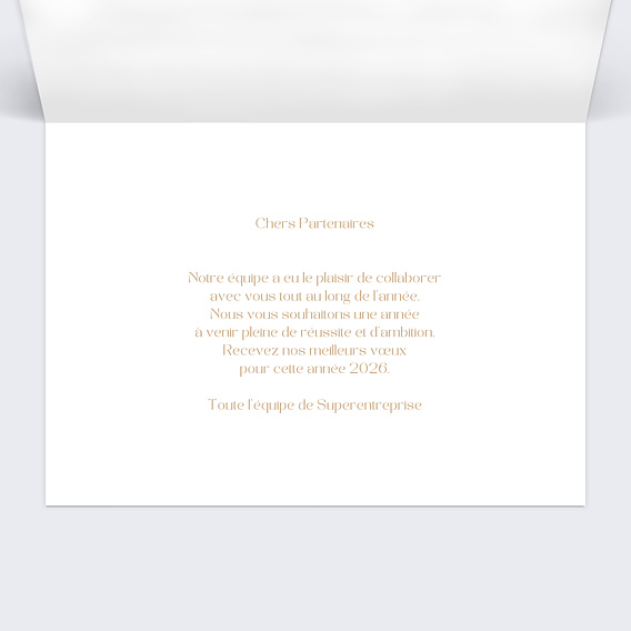 Carte de vœux entreprise Calendrier organique nacré Intérieur Droit