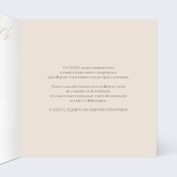 Carte de vœux entreprise Héritage Intérieur Droit