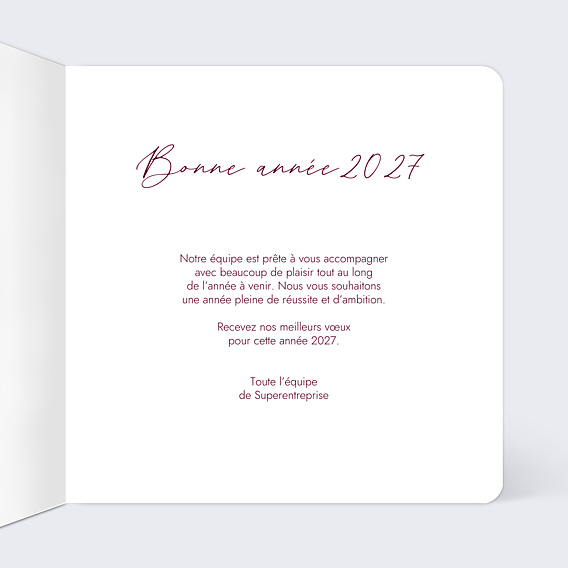 Carte de Voeux Entreprise Burgundy classic