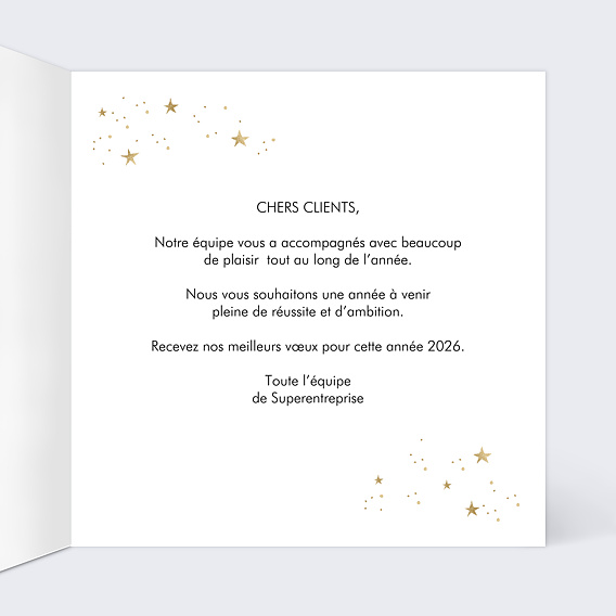 Carte de vœux entreprise Forêt Enneigée Intérieur Droit