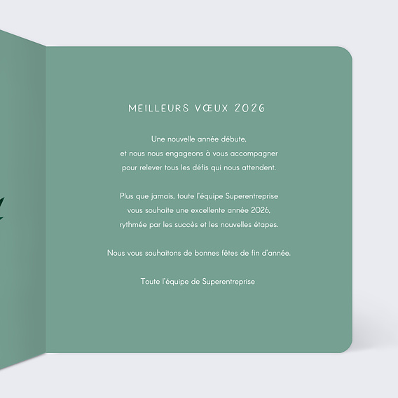 Carte de vœux entreprise Végétaux traditionnels Intérieur Droit