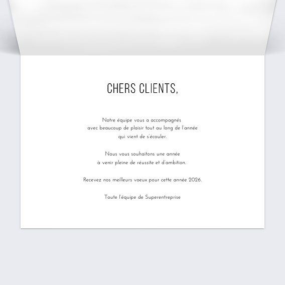 Carte de vœux entreprise Calendrier Connexions Intérieur Droit