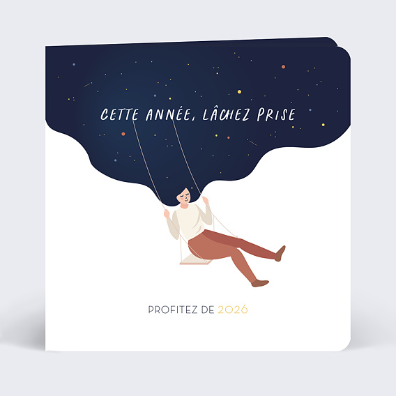 Carte de vœux entreprise Balançoire Après 1