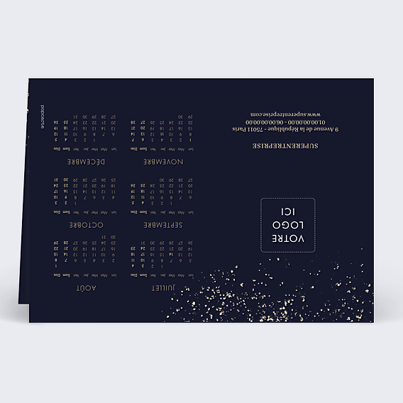 Carte de Voeux Entreprise Calendrier Bulles Fraîches