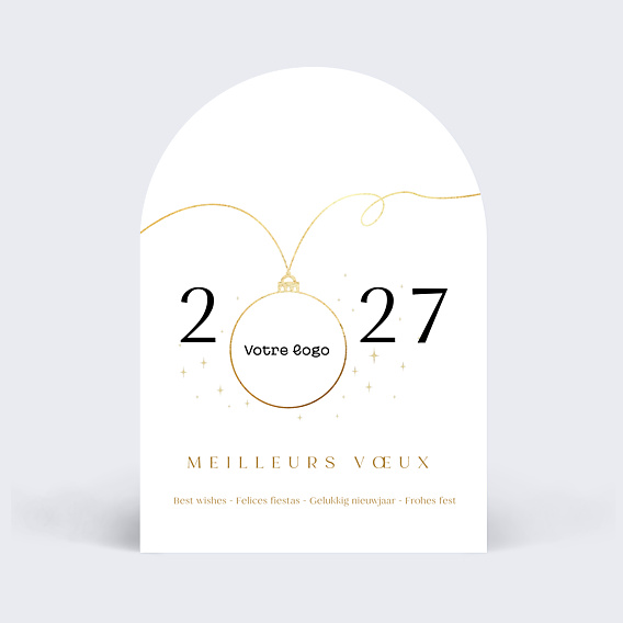 Carte de Voeux Entreprise Boule de Noël Logo