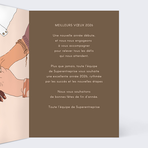 Carte de vœux entreprise Solidarité Féminine Intérieur Droit