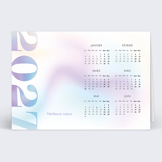 Carte de Voeux Entreprise Calendrier glitch