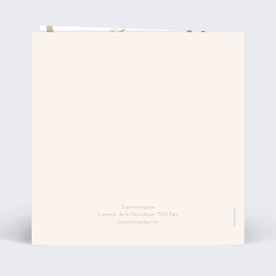 Carte de vœux entreprise Chiffre nacré Verso