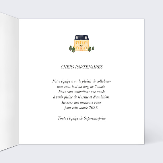 Carte de Voeux Entreprise Immobilier boule à neige