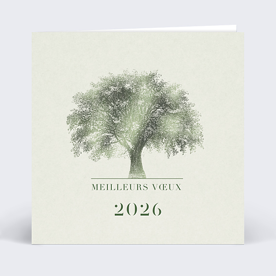 Carte de Voeux Entreprise Arbre Vert