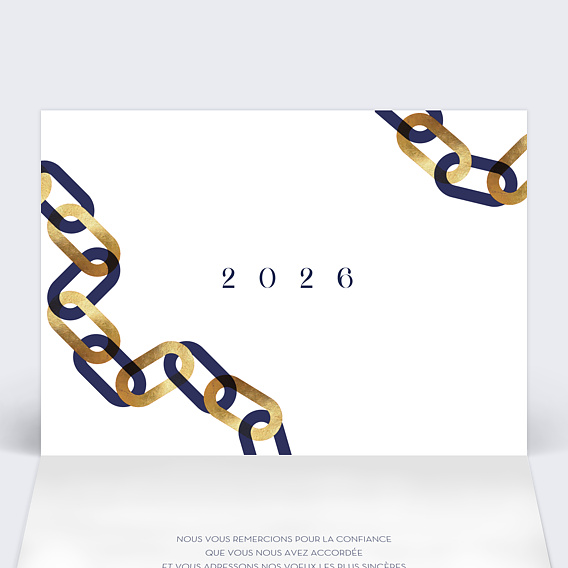 Carte de vœux entreprise Calendrier Maillons Intérieur Gauche