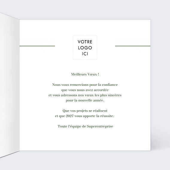 Carte de Voeux Entreprise Arbre Vert