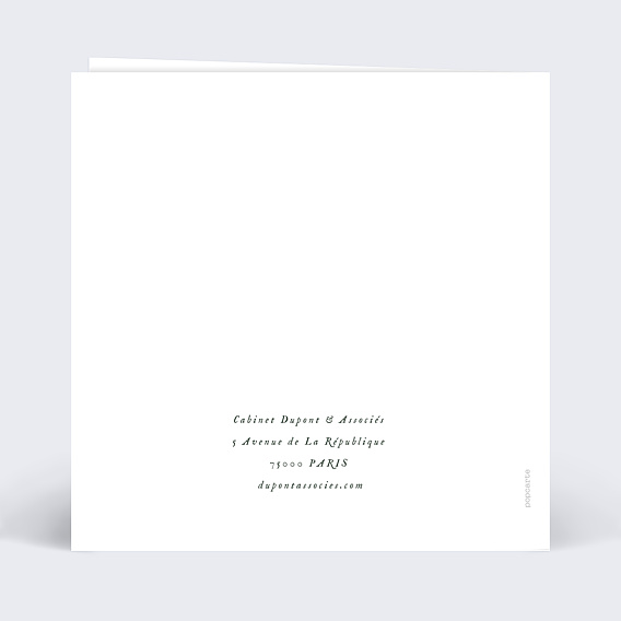 Carte de vœux entreprise Tribunal Verso