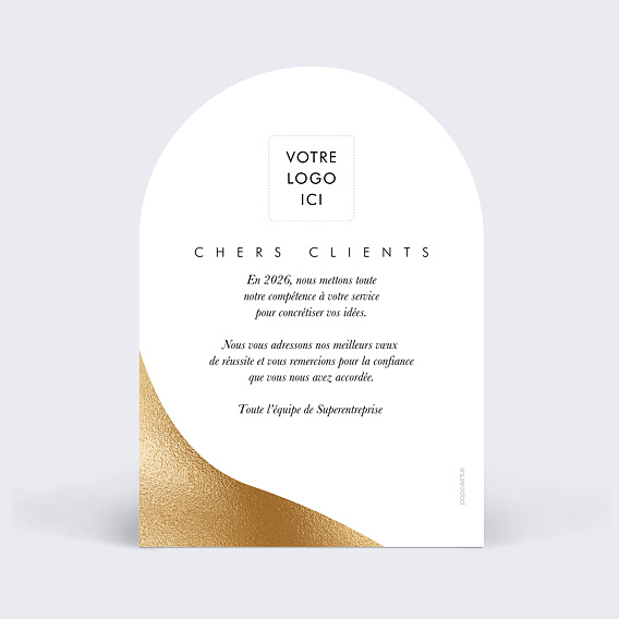 Carte de vœux entreprise Bicolore Design Verso