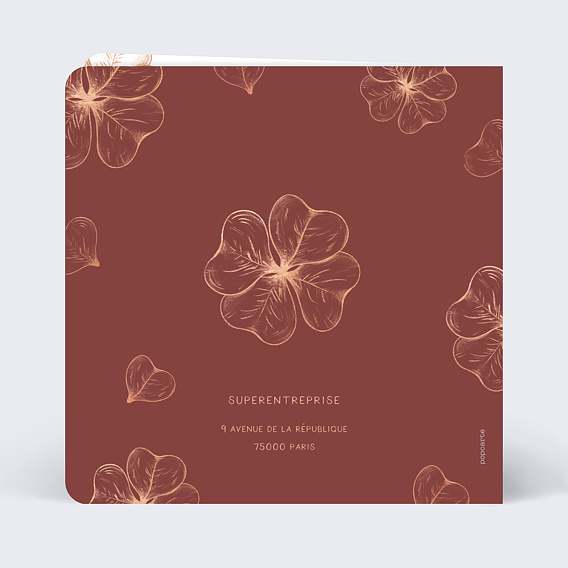 Carte de vœux entreprise Trèfle  Verso