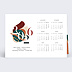 Carte de vœux entreprise Calendrier pinceau terracotta