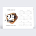Carte de vœux entreprise Calendrier coup de pinceau Recto