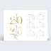 Carte de vœux entreprise Calendrier Élégante Calligraphie Recto