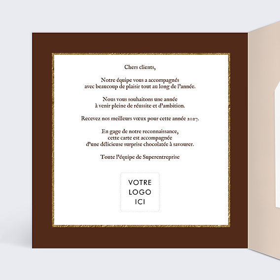 Carte de Voeux Entreprise Chocolat Succès