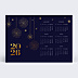 Carte de Voeux Entreprise Calendrier Étoiles Suspendues