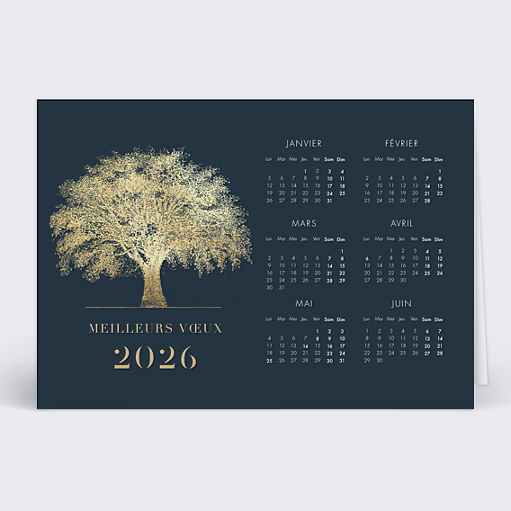 Carte de Voeux Entreprise Calendrier arbre