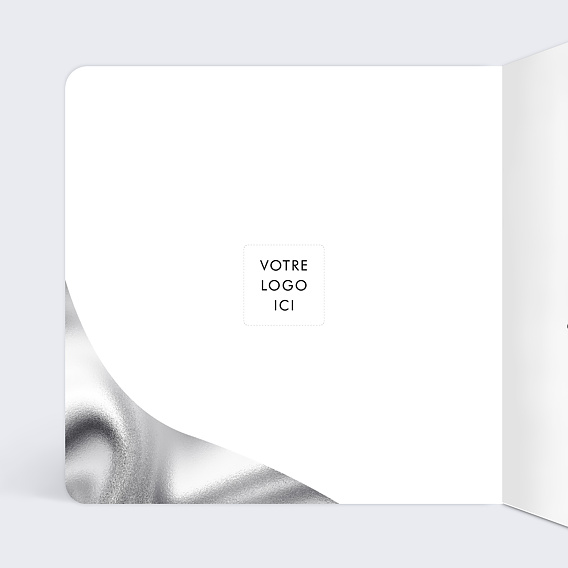 Carte de vœux entreprise Bicolore Design Argent Intérieur Gauche