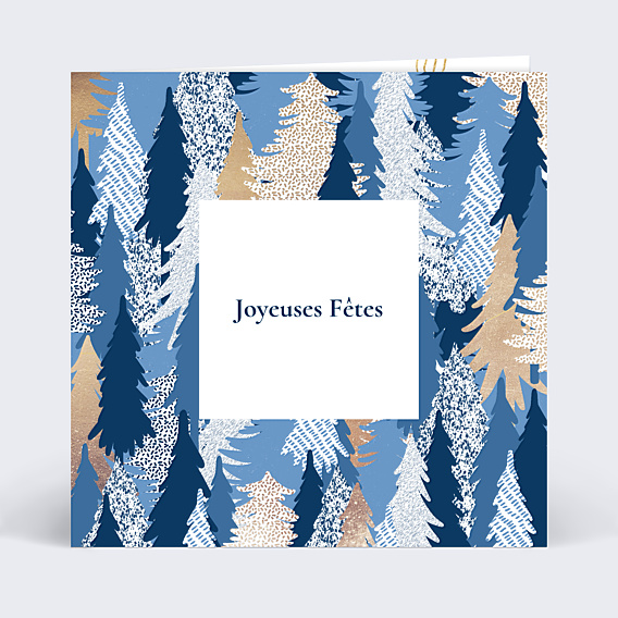 Carte de Voeux Entreprise Sapin Pointillisme