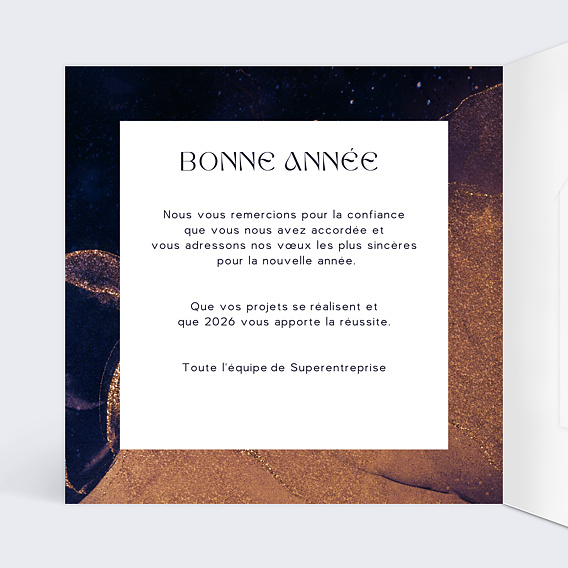 Carte de vœux entreprise Pluie d'étoiles avec graines Intérieur Gauche