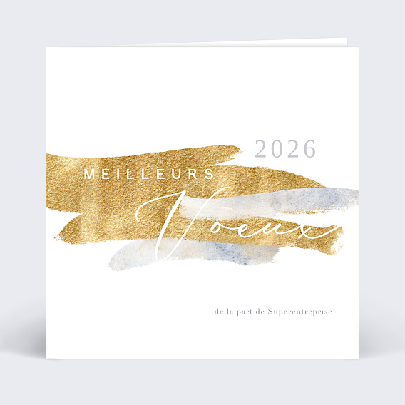 Carte de vœux entreprise Pinceau Texturé Recto