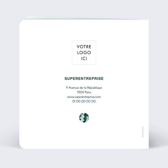 Carte de vœux entreprise Notre Planète Verso