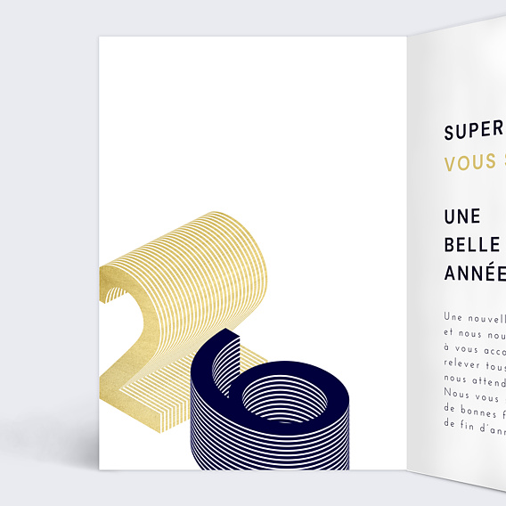 Carte de vœux entreprise Élégant Relief Intérieur Gauche