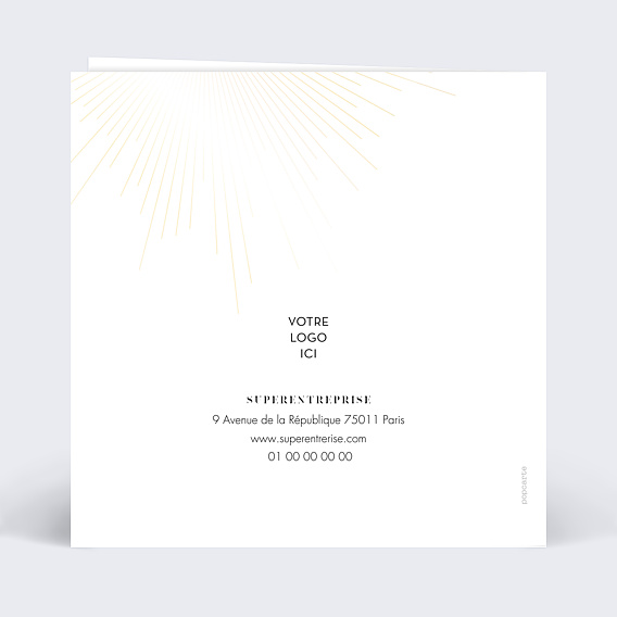Carte de vœux entreprise Rayonnement Verso