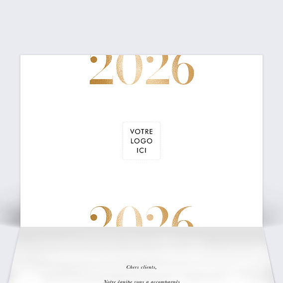 Carte de vœux entreprise Calendrier chiffres et lettres Intérieur Gauche