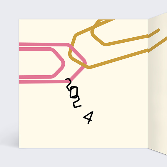 Carte de vœux entreprise Carte de voeux trombone solidaire Intérieur Gauche