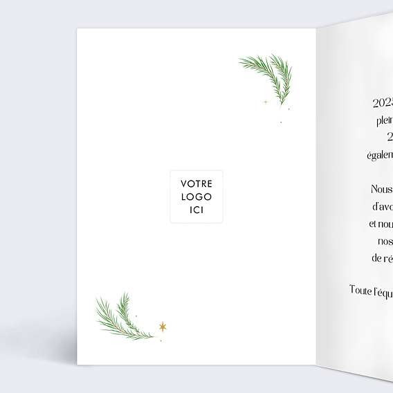 Carte de vœux entreprise Photos sapin Intérieur Gauche