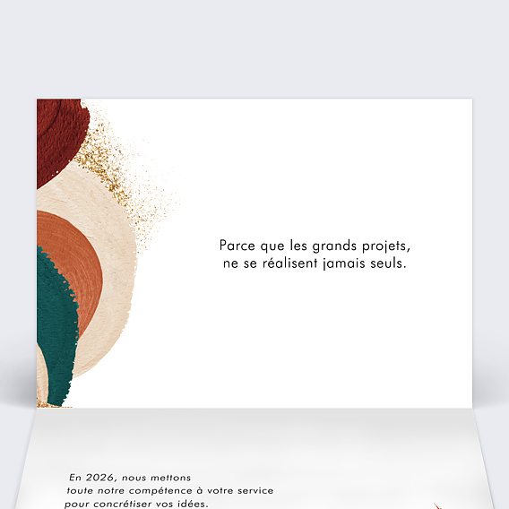 Carte de vœux entreprise Calendrier pinceau terracotta Intérieur Gauche