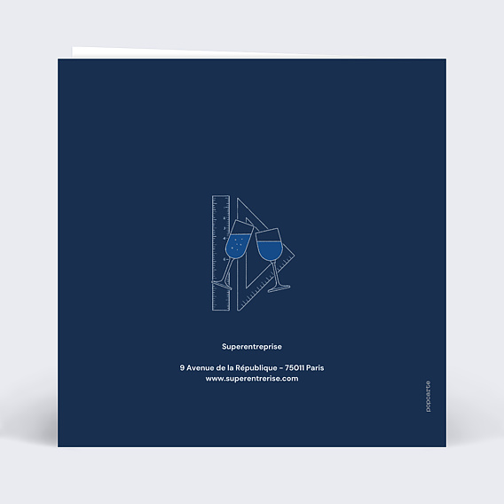 Carte de vœux entreprise Dessin technique Verso