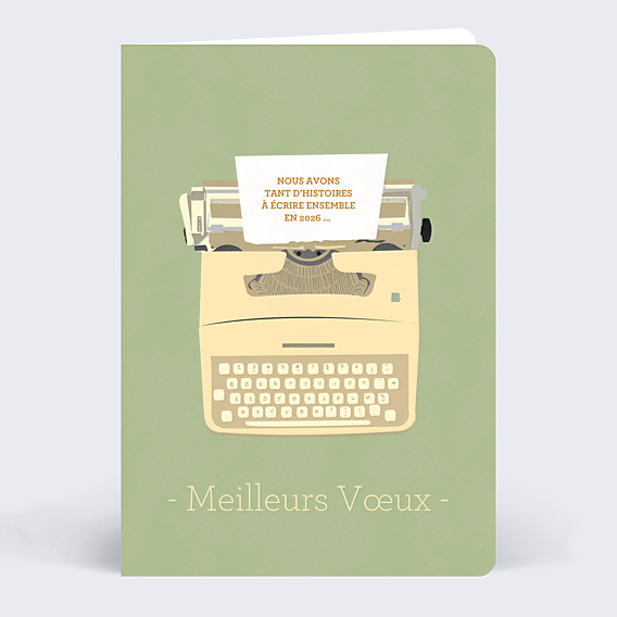Carte de Voeux Entreprise Machine à Écrire