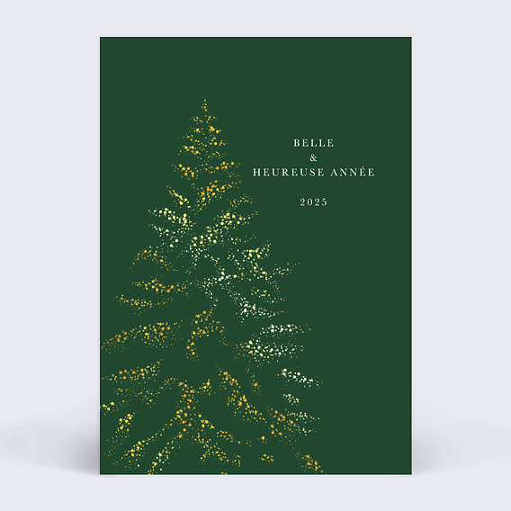 Carte de vœux entreprise Sous la neige vert