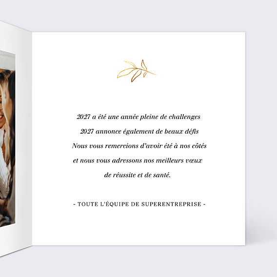 Carte de Voeux Entreprise Doux Feuillage