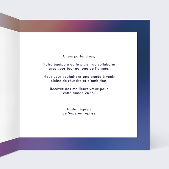 Carte de vœux entreprise Texture colorée Intérieur Droit