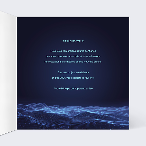 Carte de vœux entreprise L’homme et la machine Intérieur Droit