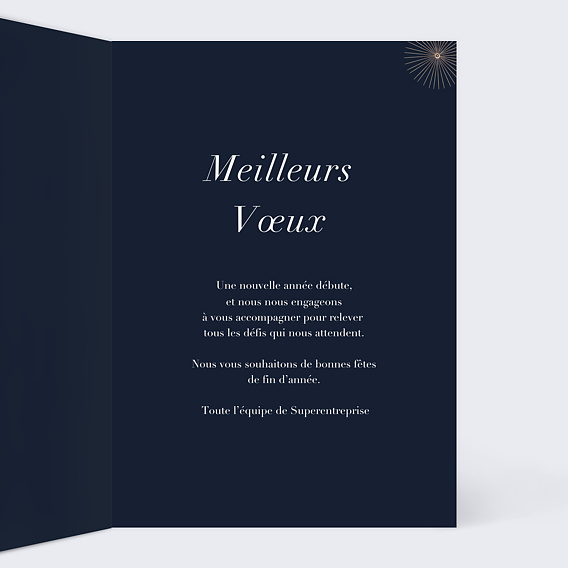 Carte de vœux entreprise Festivités Intérieur Droit